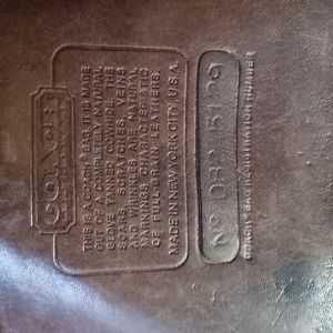VINTAGE "COACH" PURSE Brown Leather 10.5"×7"×2" made in NYC